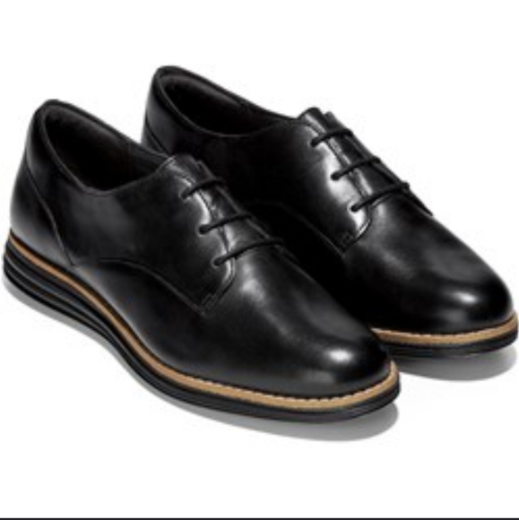 COLE HAAN original grand plain oxfords 5.5 black lace up classic brogue shoes - Picture 9 of 9